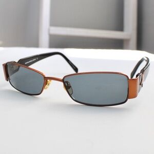 Thierry Mugler VTG Bronze Brown Metal Frame Prescription Sunglasses C2 51-17-130